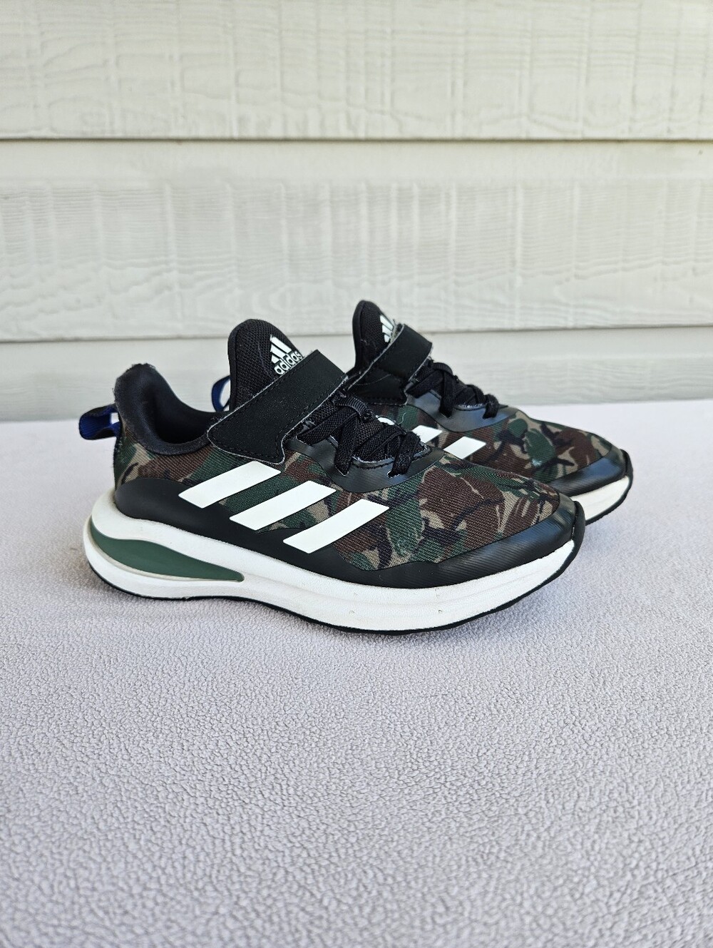 Adidas FortaRun Kids Athletic Sneakers SZ 13K Green Camo Hook & Loop GV9473